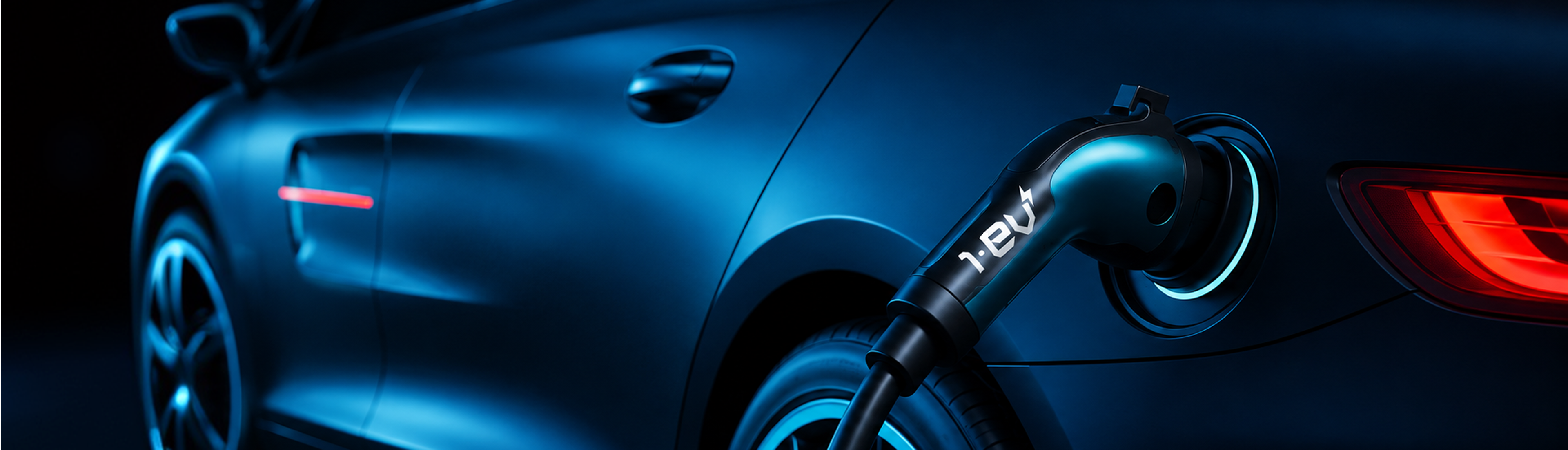 1EV charger plugged into an electric vehicle