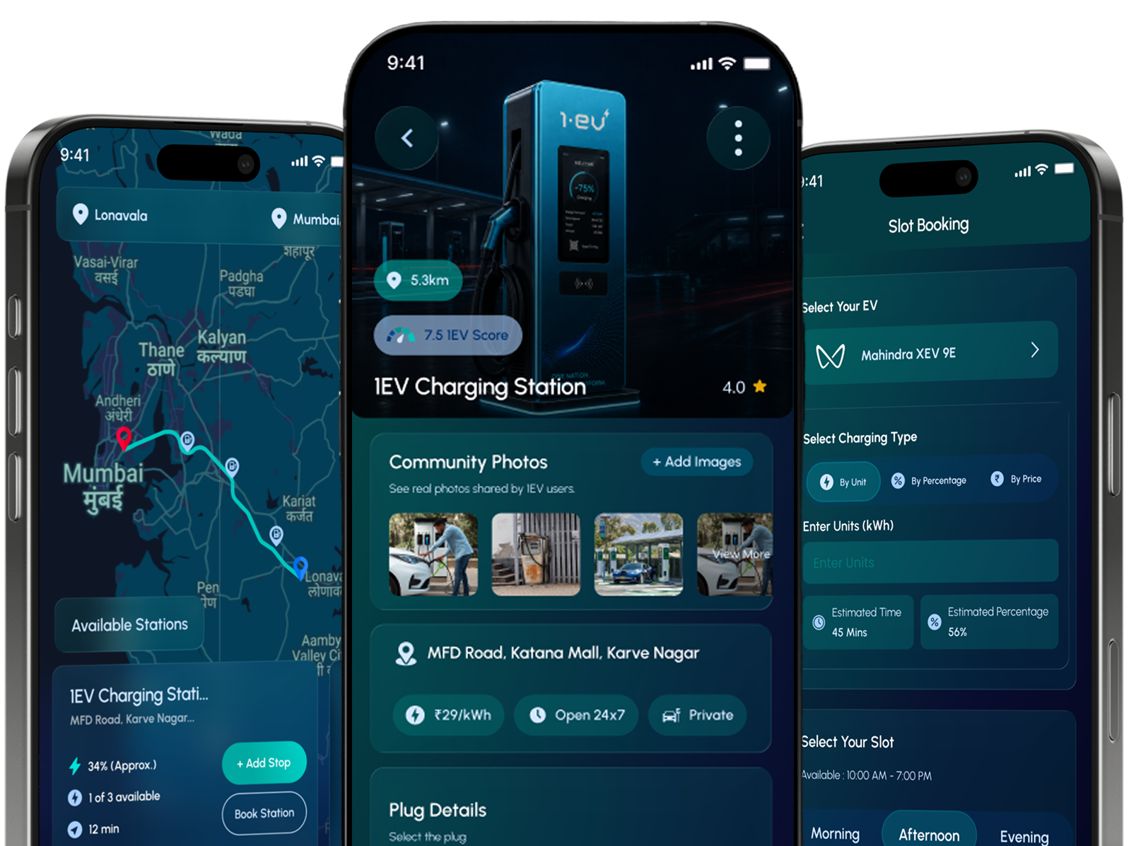 1EV EV charging station with connected car